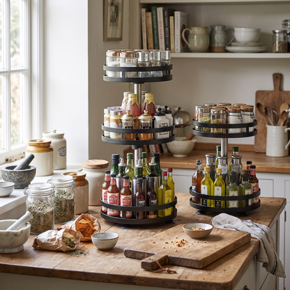 360 Rotating Spice Rack Kitchen Carousel