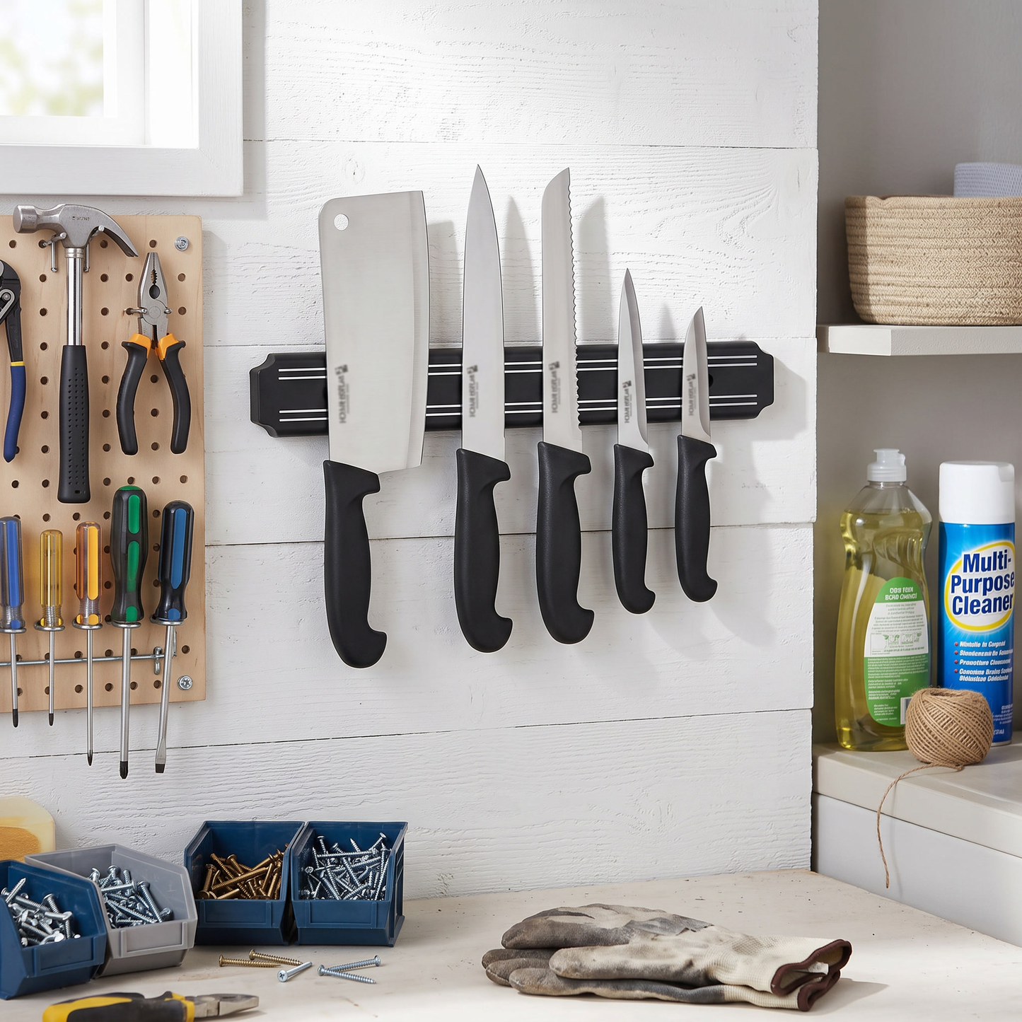 Magnetic Wall Knife Strip Stainless Steel Rail