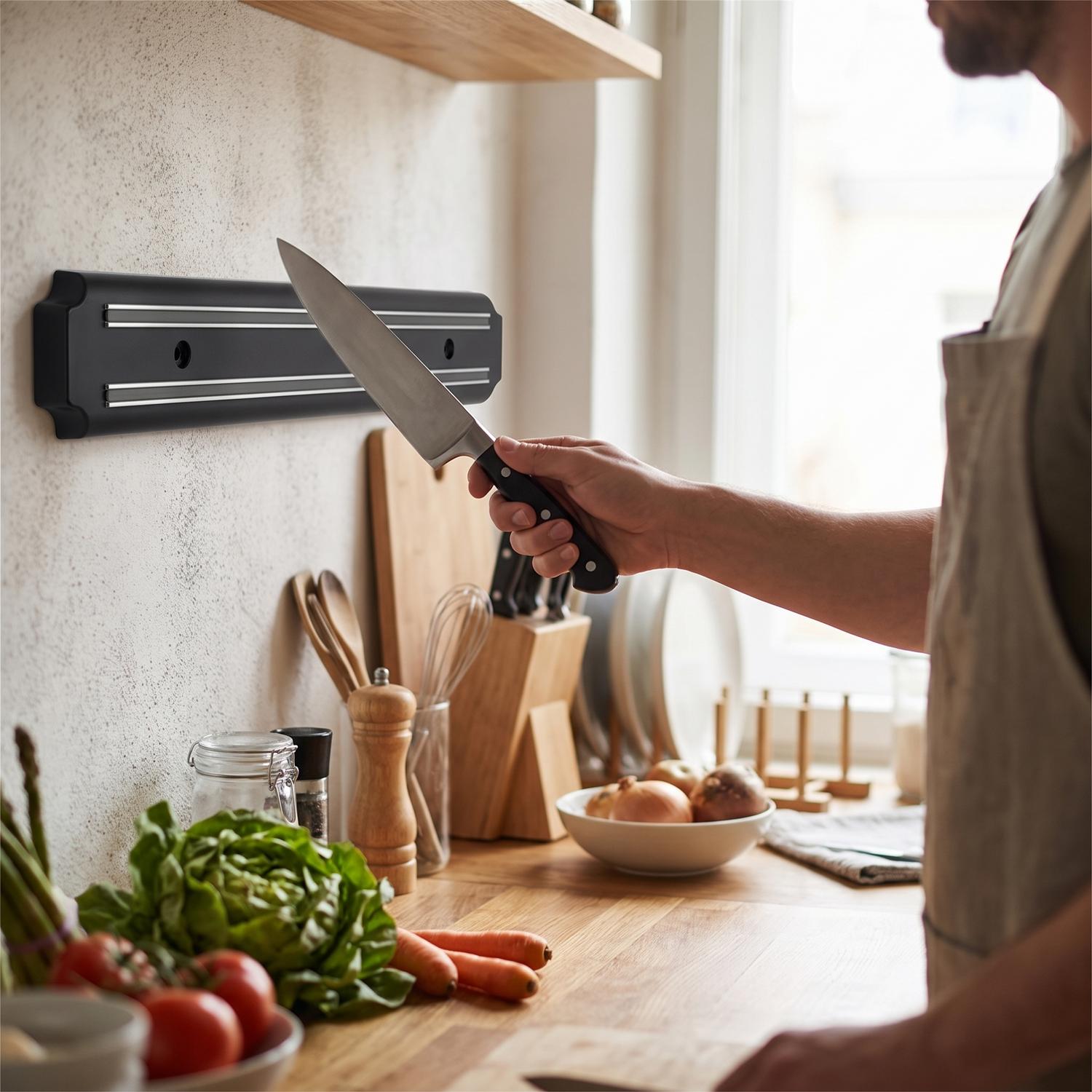 Magnetic Wall Knife Strip Stainless Steel Rail