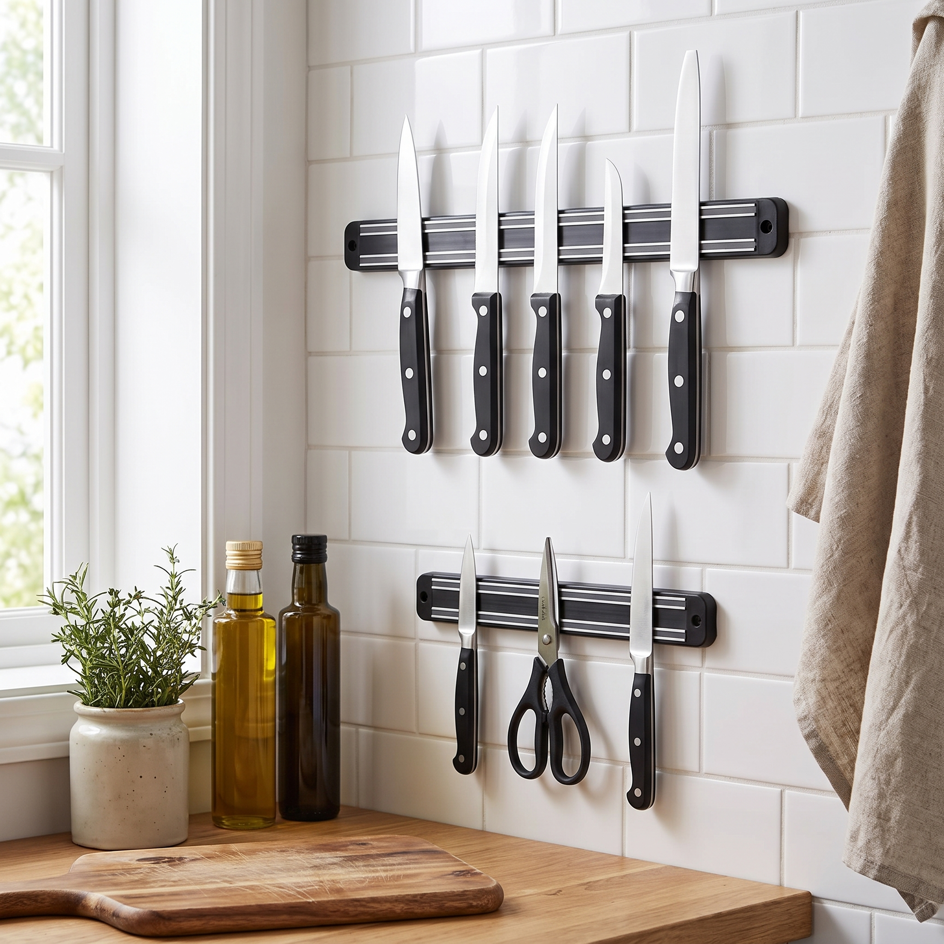 Magnetic Wall Knife Strip Stainless Steel Rail