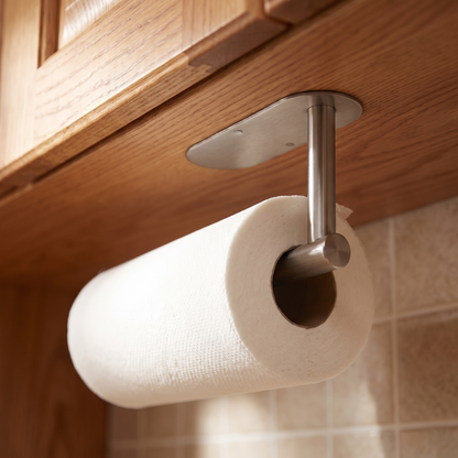 Wall-Mounted Paper Towel Holder No-Drill Kitchen Roll Rail