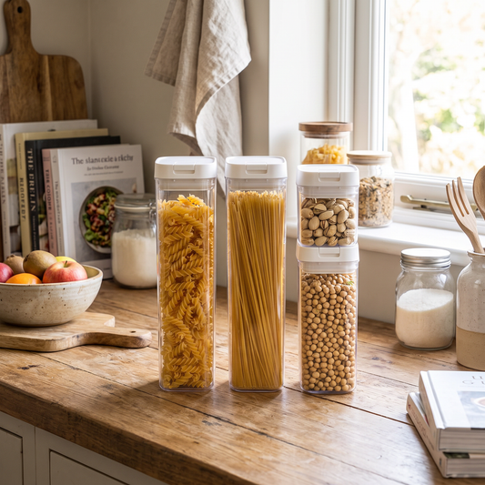 Airtight Pasta and Grain Container Tall Clear Pantry Canister