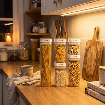 Airtight Pasta and Grain Container Tall Clear Pantry Canister