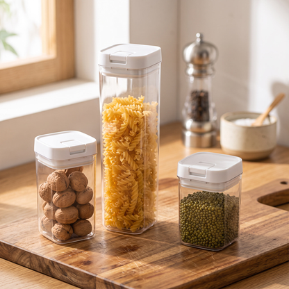 Airtight Pasta and Grain Container Tall Clear Pantry Canister