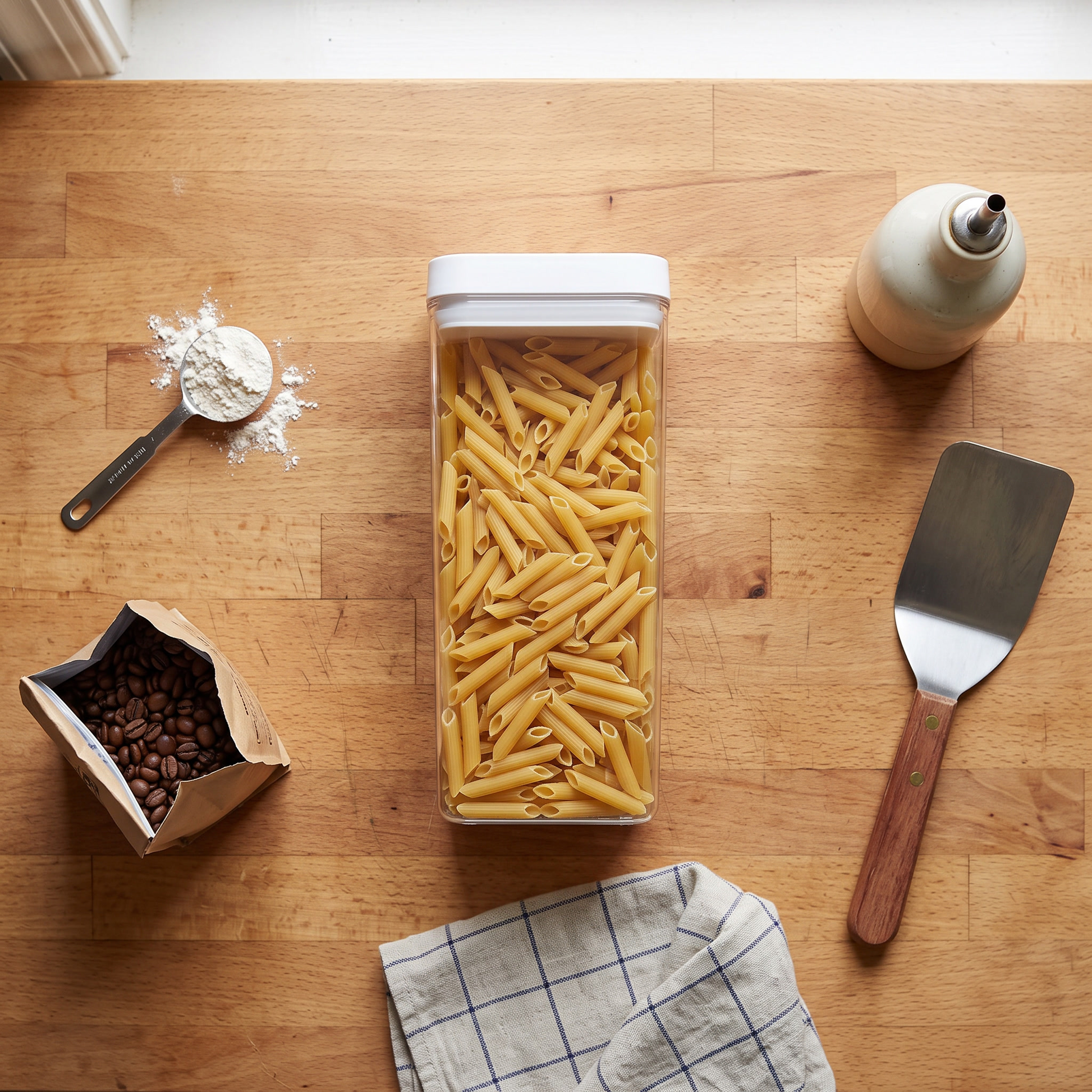 Airtight Pasta and Grain Container Tall Clear Pantry Canister