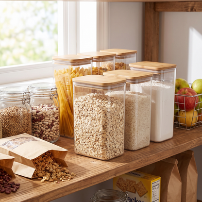 Airtight Pasta and Grain Container Tall Clear Pantry Canister