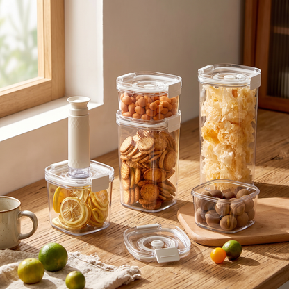 Vacuum-Sealed Coffee Bean Jar Pump-Lid Airtight Canister