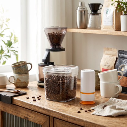 Vacuum-Sealed Coffee Bean Jar Pump-Lid Airtight Canister